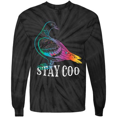 Pigeon Stay Coo Funny Love Pigeons Birds Lover Tie-Dye Long Sleeve Shirt