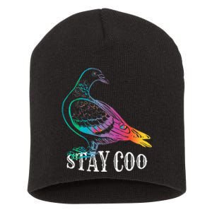 Pigeon Stay Coo Funny Love Pigeons Birds Lover Short Acrylic Beanie