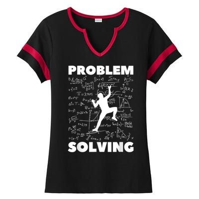 Problem Solving Climber Gift Rock Climbing Bouldering Pun Ladies Halftime Notch Neck Tee