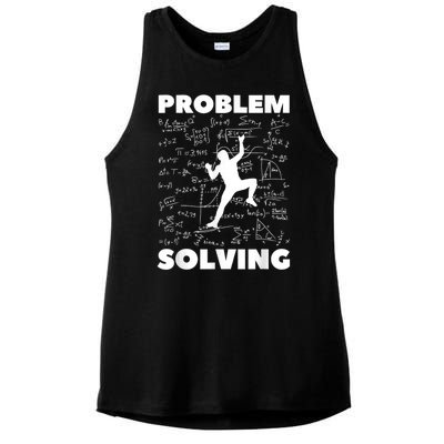 Problem Solving Climber Gift Rock Climbing Bouldering Pun Ladies PosiCharge Tri-Blend Wicking Tank