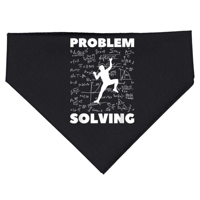 Problem Solving Climber Gift Rock Climbing Bouldering Pun USA-Made Doggie Bandana