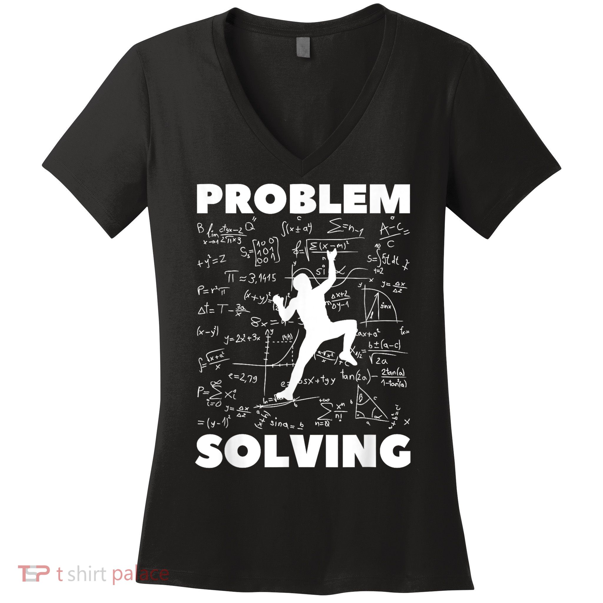 Problem Solving Climber Gift Rock Climbing Bouldering Pun Women's V-Neck T-Shirt