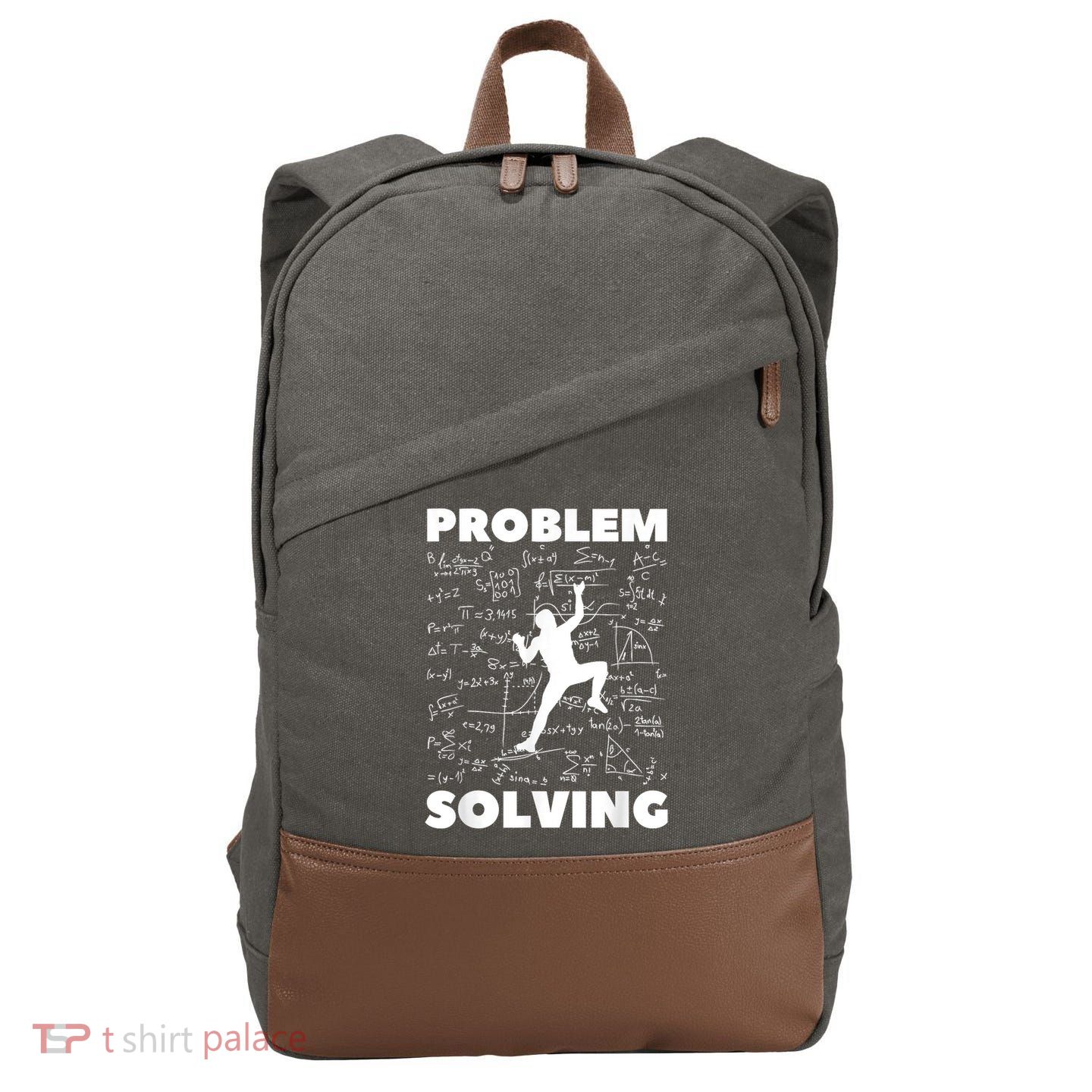 Problem Solving Climber Gift Rock Climbing Bouldering Pun Cotton Canvas Backpack
