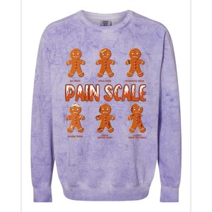 Pain Scale Christmas Nurse Gingerbread Man Pain Assessment Colorblast Crewneck Sweatshirt