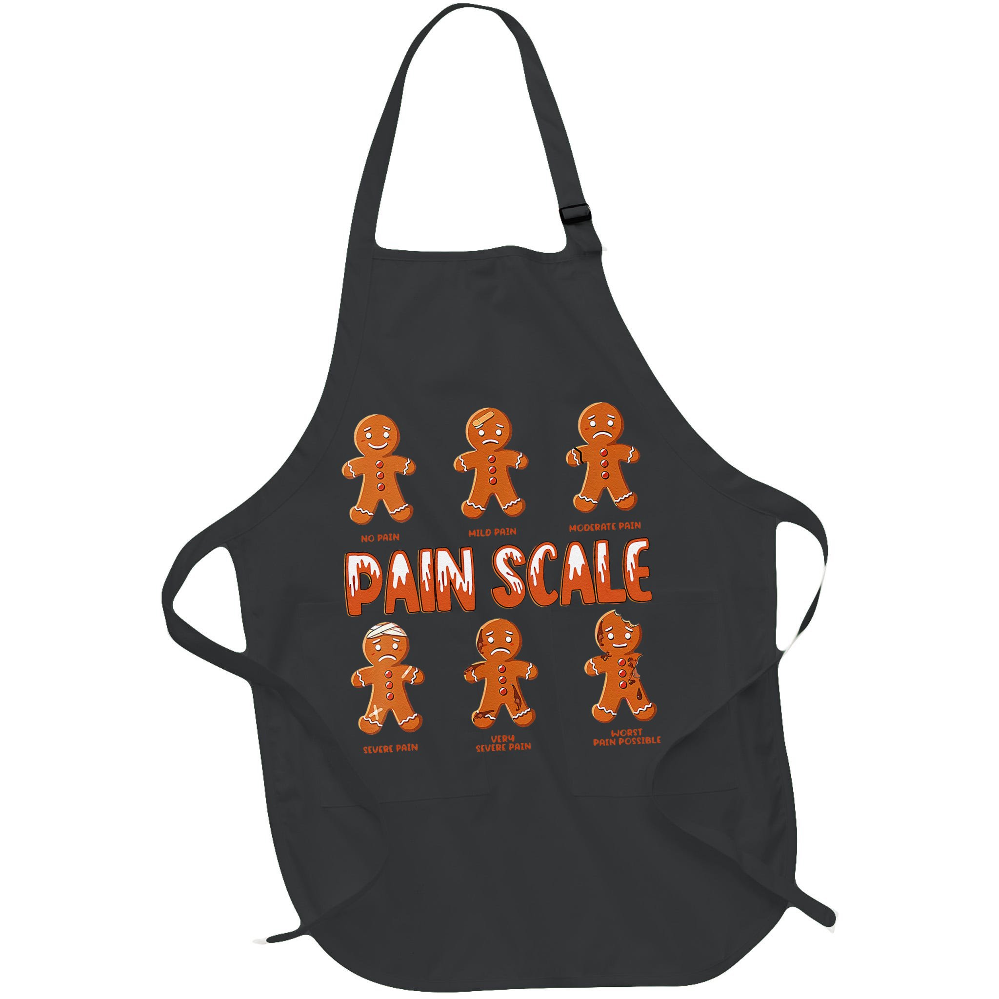 Pain Scale Christmas Nurse Gingerbread Man Pain Assessment Apron