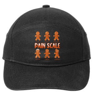 Pain Scale Christmas Nurse Gingerbread Man Pain Assessment 7-Panel Snapback Hat