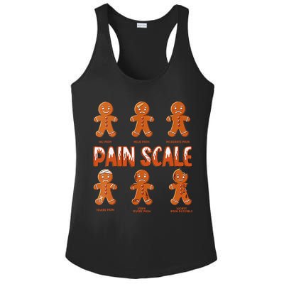 Pain Scale Christmas Nurse Gingerbread Man Pain Assessment Ladies PosiCharge Competitor Racerback Tank