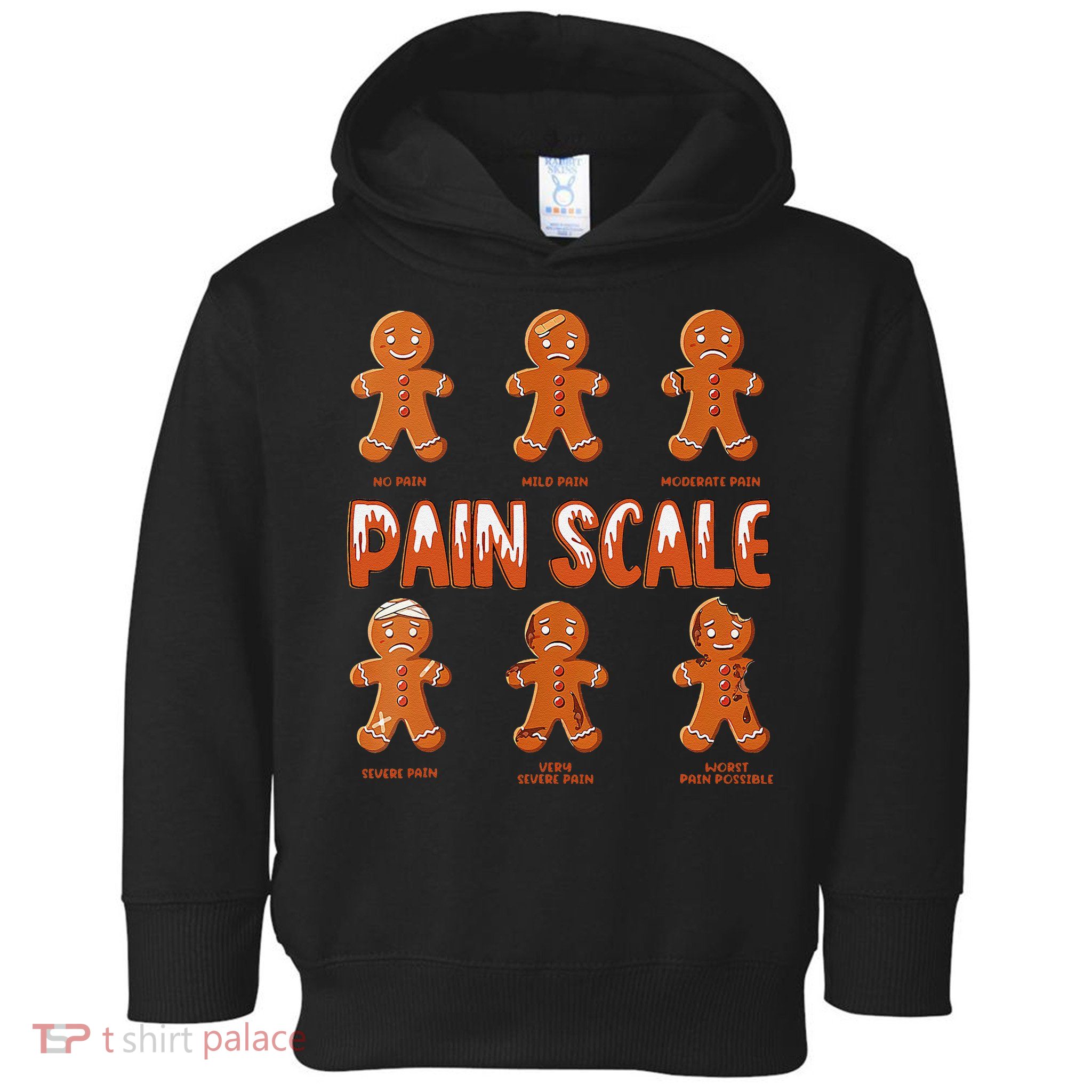 Pain Scale Christmas Nurse Gingerbread Man Pain Assessment Toddler Hoodie