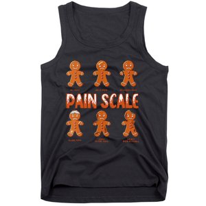 Pain Scale Christmas Nurse Gingerbread Man Pain Assessment Tank Top