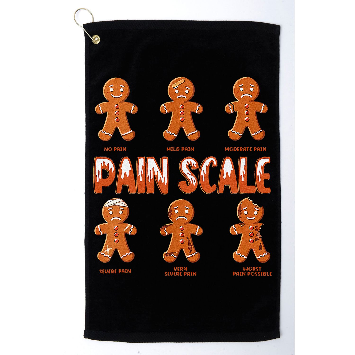 Pain Scale Christmas Nurse Gingerbread Man Pain Assessment Golf Towel
