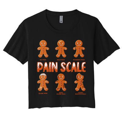 Pain Scale Christmas Nurse Gingerbread Man Pain Assessment Crop Top