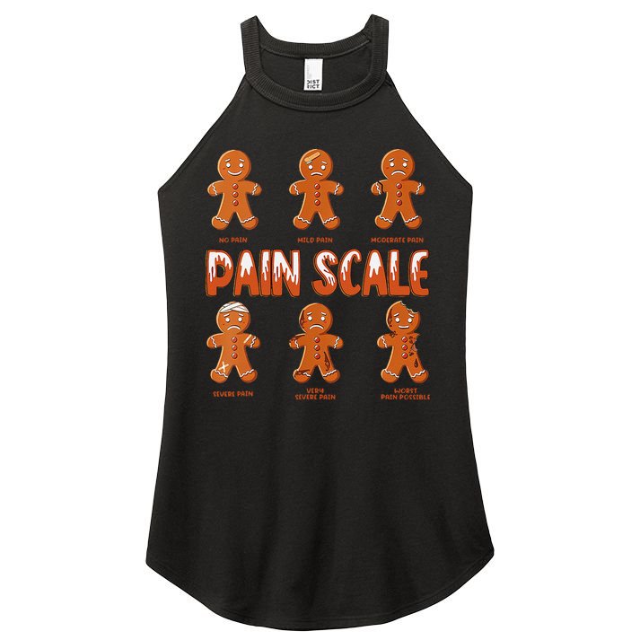 Pain Scale Christmas Nurse Gingerbread Man Pain Assessment Women's Perfect Tri Rocker Tank