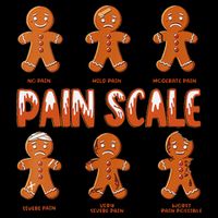 Pain Scale Christmas Nurse Gingerbread Man Pain Assessment Womens T-Shirt