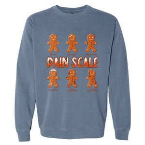 Pain Scale Christmas Nurse Gingerbread Man Pain Assessment Garment-Dyed Sweatshirt