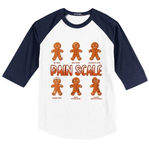 Pain Scale Christmas Nurse Gingerbread Man Pain Assessment Baseball Sleeve Shirt