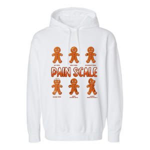 Pain Scale Christmas Nurse Gingerbread Man Pain Assessment Garment-Dyed Fleece Hoodie