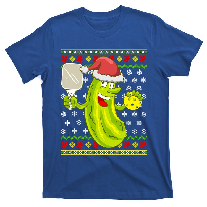 Pickleball Santa Claus Ugly Christmas Pattern Cool Gift T-Shirt