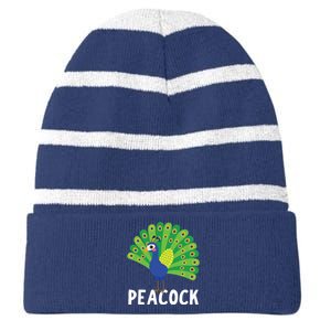 Peacock Shirts Cute Peacock Gift Striped Beanie with Solid Band