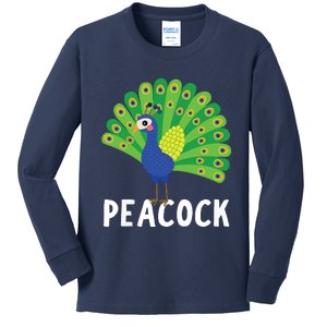 Peacock Shirts Cute Peacock Gift Kids Long Sleeve Shirt