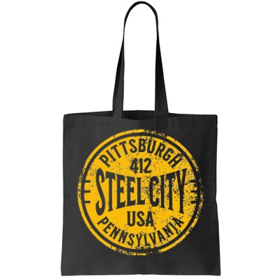 Pittsburgh Sl City Pennsylvania 412 Home Vintage Tote Bag