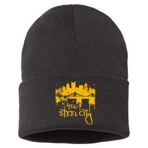 Pittsburgh Steel City Skyline Sustainable Knit Beanie