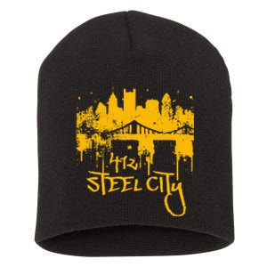 Pittsburgh Steel City Skyline Short Acrylic Beanie