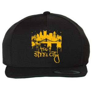 Pittsburgh Steel City Skyline Wool Snapback Cap