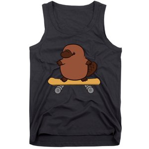 Platypus Skateboard Cute Skateboarding Platypus Tank Top