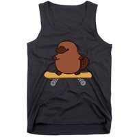 Platypus Skateboard Cute Skateboarding Platypus Tank Top