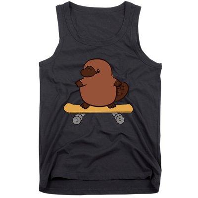 Platypus Skateboard Cute Skateboarding Platypus Tank Top