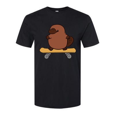 Platypus Skateboard Cute Skateboarding Platypus Softstyle CVC T-Shirt