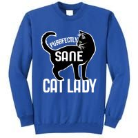 Purrfectly Sane Cat Lady I Love My Cats Great Gift Tall Sweatshirt