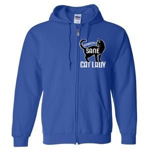 Purrfectly Sane Cat Lady I Love My Cats Great Gift Full Zip Hoodie