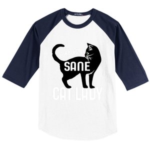 Purrfectly Sane Cat Lady I Love My Cats Great Gift Baseball Sleeve Shirt