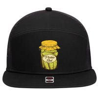 Pickle Slut Canned Pickles Pickle Lovers Pickle Art 7 Panel Mesh Trucker Snapback Hat
