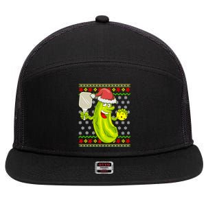 Pickleball Santa Claus Ugly Christmas 7 Panel Mesh Trucker Snapback Hat