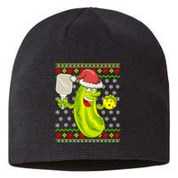 Pickleball Santa Claus Ugly Christmas Sustainable Beanie