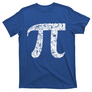 Pi Symbol Character Day White Grunge Faded Retro Style Gift T-Shirt