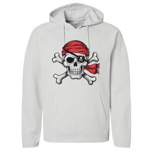 Pirate Skull Crossbones Halloween Costume Performance Fleece Hoodie