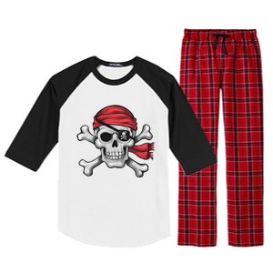 Pirate Skull Crossbones Halloween Costume Raglan Sleeve Pajama Set