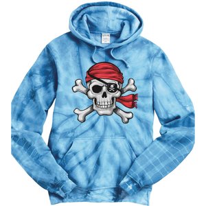 Pirate Skull Crossbones Halloween Costume Tie Dye Hoodie