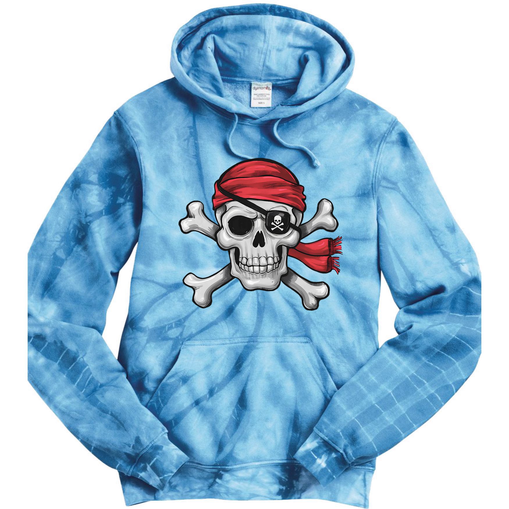 Pirate Skull Crossbones Halloween Costume Tie Dye Hoodie