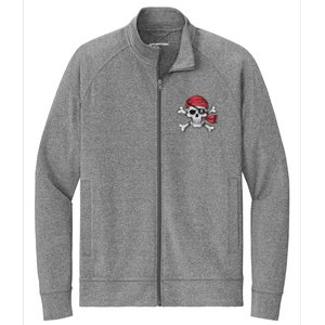 Pirate Skull Crossbones Halloween Costume Stretch Full-Zip Cadet Jacket