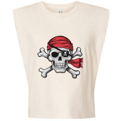 Pirate Skull Crossbones Halloween Costume Garment-Dyed Women's Muscle Tee
