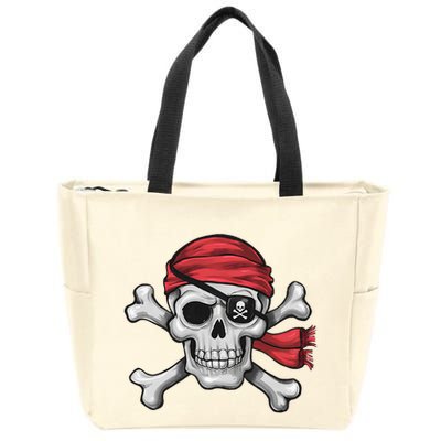 Pirate Skull Crossbones Halloween Costume Zip Tote Bag