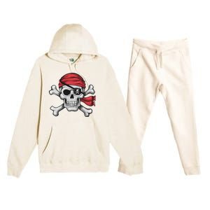 Pirate Skull Crossbones Halloween Costume Premium Hooded Sweatsuit Set