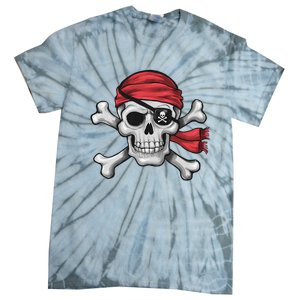 Pirate Skull Crossbones Halloween Costume Tie-Dye T-Shirt