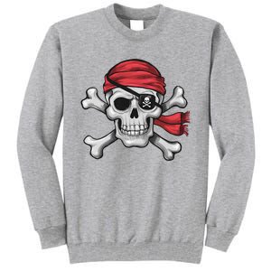 Pirate Skull Crossbones Halloween Costume Tall Sweatshirt