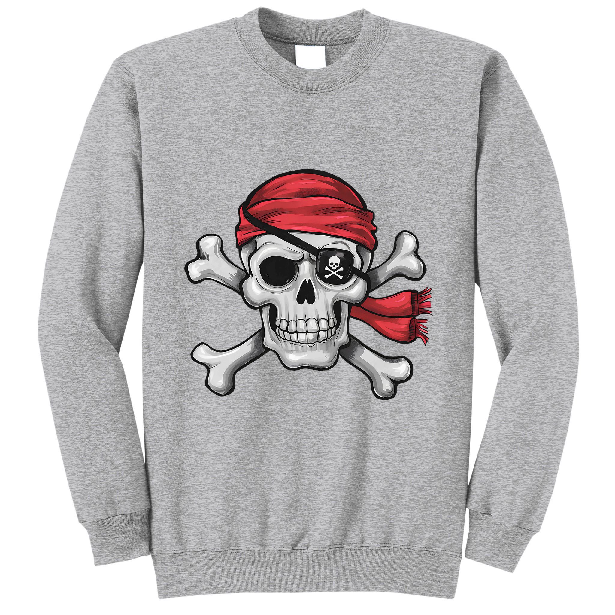 Pirate Skull Crossbones Halloween Costume Tall Sweatshirt
