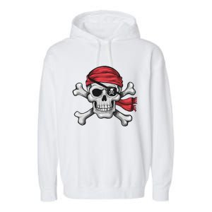 Pirate Skull Crossbones Halloween Costume Garment-Dyed Fleece Hoodie